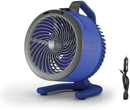 Shark FlexBreeze HydroGo Fan + Car Charger — Ultra-powerful portable fan that mists indoors & outdoors. 5 speeds, 2 bonus modes, & evaporative misting, Violet, FA052QLV