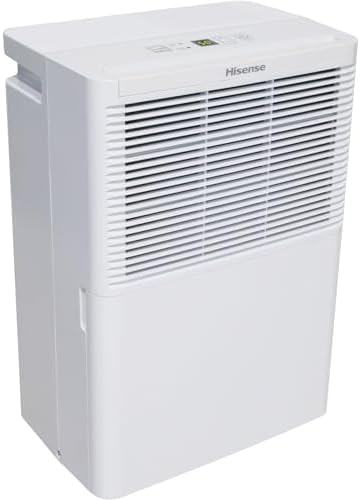 Hisense Energy Star 25-Pint Portable Dehumidifier with Auto-Shutoff, Home Dehumidifier and Moisture Absorber For Basement, Garage, Living Room in White