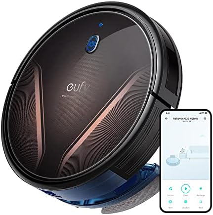 eufy by Anker, RoboVac G20 Hybrid, 2500 Pa Strong Suction, 2-in-1 Vacuum and Mop, Dynamic Navigation, Ultra-Slim, Quiet, Robot Vacuum, Compatible with Alexa, Ideal for Hard Floors and Pet Hair(Renewed