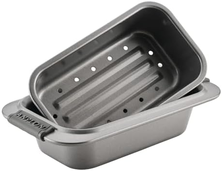 Anolon Advanced Nonstick Bakeware 2-Piece Loaf Pan Set, Gray with Silicone Grips - 54715