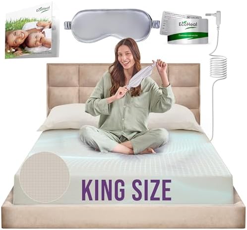 Earth Grounding Sheets King Size with 12% Silver Fiber & 4% Silk & 84% Cotton - Beige - SGS Quality Certified Grounded Well Bed Sheet - Conductive Fitted Sheet for Better Sleep