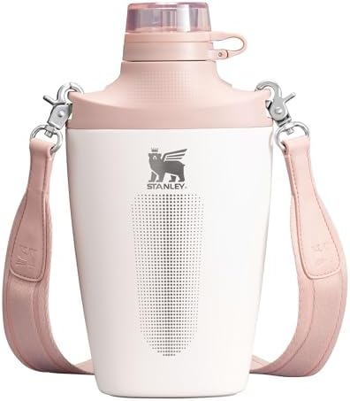Stanley Cross Bottle 23 oz | Travel Water Bottle with Jacquard Strap | Leakproof Tritan Lid with Removable Straw | Insulated Stainless Steel | BPA-Free | Rose Quartz