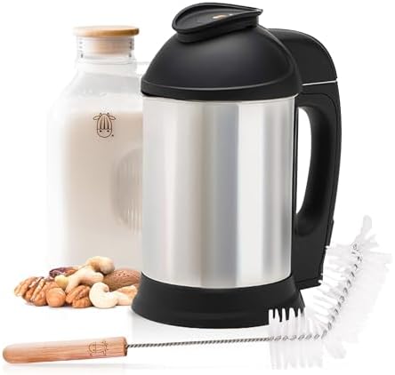 Almond Cow Nut Milk Maker Essentials Bundle - Includes Plant-Based Milk Maker, 60 fl oz Glass Pitcher with Lid & Spout, and 13” Cleaning Brush - DIY Nut Milk, Perfect Accessories for Homemade Nut Milk
