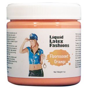 Liquid Latex Fashions- Full Body Halloween Latex Fluorescent Orange Paint for Adults and Kids, Ideal for Art, Parties and Cosplay, Easy Application and Removal - 4 Oz