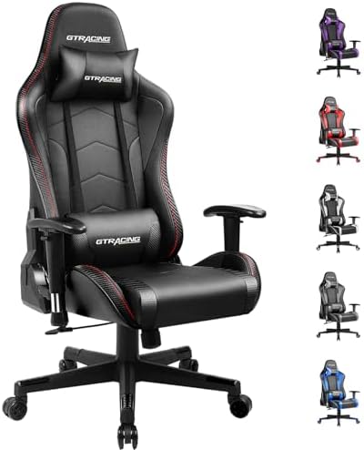 GTRACING Gaming Chair with Speakers Bluetooth Music Video Game Chair Audio Ergonomic Design Heavy Duty Office Computer Desk Chair (Black)