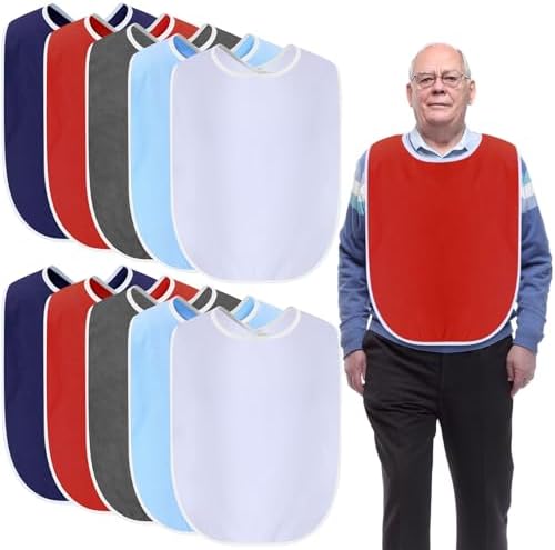 Adult Bibs Washable Clothing Protector for Men Women Adjustable Eating Cloth for Elderly Seniors and Disabled