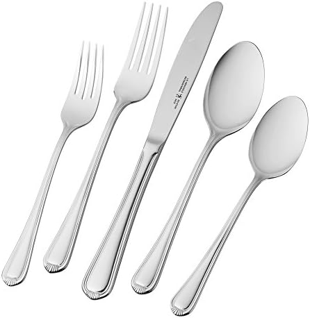 HENCKELS Alcea 65-Piece Flatware Set, Stainless Steel, Silver