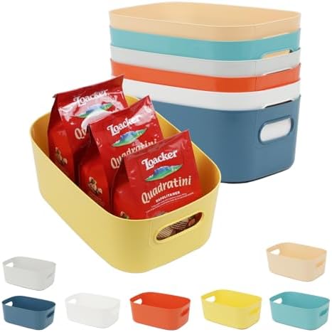 7PCS Drawer Organizer Bins, Small Plastic Storage Bins Storage Containers for Snack Makeup Kitchen Pantry Bathroom Cabinet Organization and Storage Bin Organizing Boxes