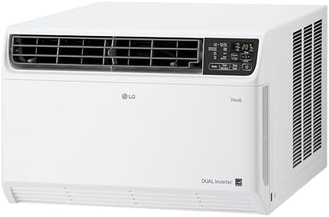 LG 14,000 BTU DUAL Inverter Smart Window Air Conditioner, 115V, Cools 700 Sq. Ft. for Bedroom, Living Room, Apartment, Quiet Operation, ENERGY STAR, works with LG ThinQ, Amazon Alexa and Hey Google
