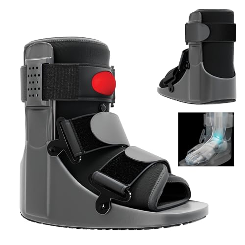 Rapid Recover Short Walking Boot, Fracture Boot, Medical Grade Foot Brace for Fractures, Ankle Boot & Brace, Adjustable Air Pump, Sprain & Injury Recovery, Post Op Shoe, Foot Boot for Injured Foot, Extra Large, Black