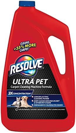 Resolve Ultra Pet Steam Carpet Cleaner Solution Shampoo, 3X Concentrate, Safe for Bissell, Hoover & Rug Doctor, Carpet Cleaner, Pet Stain and Odor Remover, Carpet Cleaner Solution, 48 oz