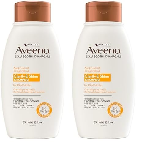 Aveeno Scalp Soothing Shampoo, Apple Cider Vinegar Blend, 12 Fl Oz (Pack of 2)