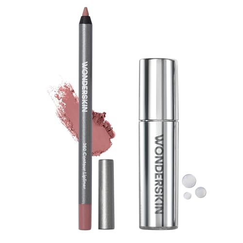 Wonderskin 360 Contour Lip liner (Blush), Long lasting and Waterproof with Lip Rehab Serum Oil (Clear) for Hydrating and Moisturizing Lips