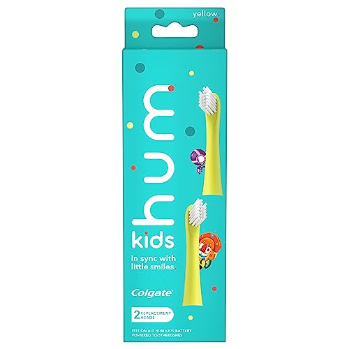 hum by Colgate Kids Toothbrush Refill Heads, Yellow, 2 Pack