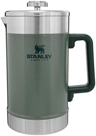 Stanley Classic Stay-Hot French Press Coffee Maker 48 oz | 5 Minute Brew, 4 Hours Hot | Mesh Filter for Coffee Grounds | Insulated Stainless Steel French Press | BPA-Free | Hammertone Green