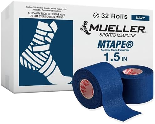MUELLER Sports Medicine MTape Rolls Team Pack, Quality Athletic Tape, Easy to Tear for Fast & Effective Taping, 1.5" x 10 Yards Per Roll, 32 Rolls