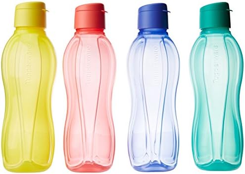 Tupperware Fliptop 1 Liter Bottle, Set Of 4, Multicolor