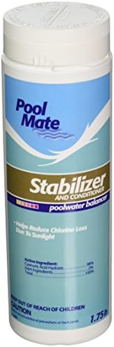 Pool Mate 1.75-Pounds Premium Pool Stabilizer and Conditioner, Concentrated Cyanuric Acid for Pools, Helps Chlorine Last Longer, Made in USA