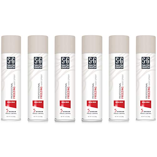 Salon Grafix Hairspray Freezing Mega Hold 10 Ounce (295ml) (6 Pack)