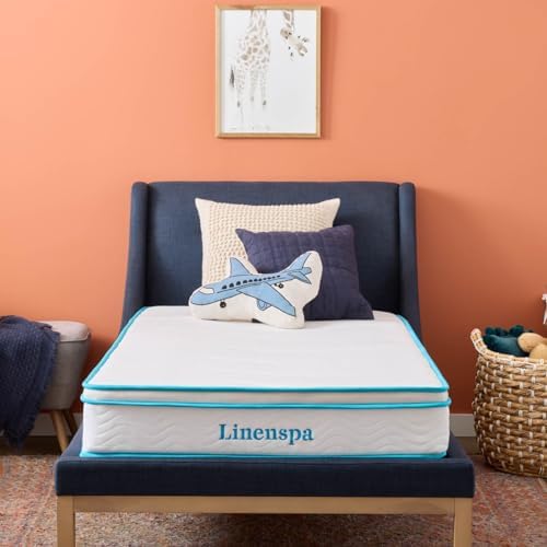 Linenspa 8 Inch Memory Foam and Spring Hybrid Mattress - Medium Firm Feel - Bed in a Box - Quality Comfort and Adaptive Support - Breathable - Cooling - Guest and Kids Bedroom - Twin XL Size