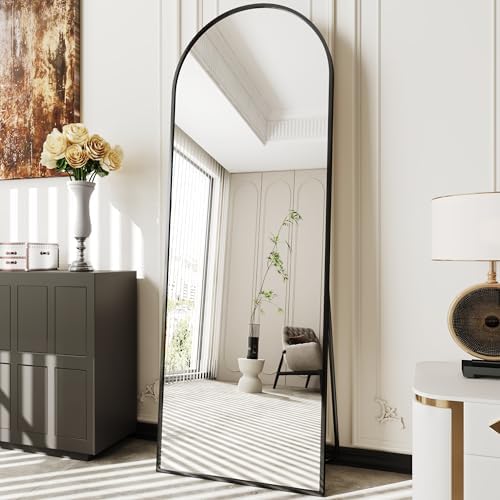 Arched Mirror Full Length,Nanoglass Standing Mirror Full Length,71"x26"espejos para dormitorio,Large Full Body Mirrors,Floor Length Mirrors(Black)