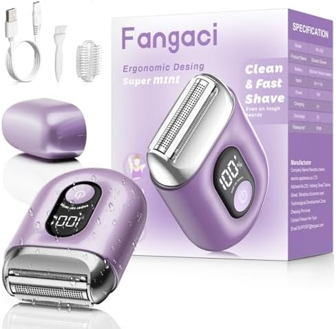 Cordless Electric Shaver for Women: Mini Electric Razors with LED Display - Rechargeable Bikini Trimmer - IPX7 Waterproof Wet Dry Face Razor with 3 Blade Heads Floating Head
