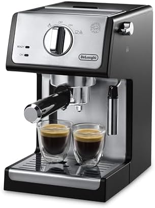 De'Longhi 15-Bar Pump Espresso Machine with Manual Milk Frother for Latte, Cappuccino, Black, ECP3420