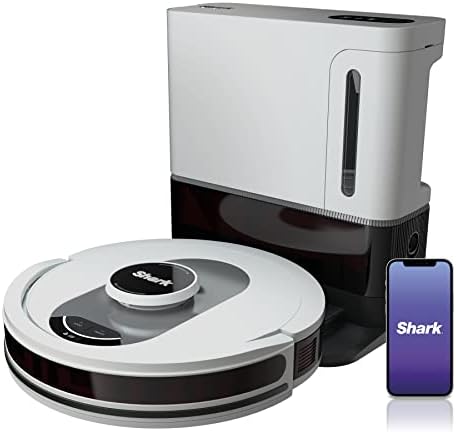 Shark AV2511AE/AV251WA AI Ultra Robot Vacuum, with Matrix Clean, Home Mapping, 60-Day Capacity Bagless Self Empty Base, Perfect for Pet Hair, Wifi, Compatible with Alexa, Black/Silver (Renewed)