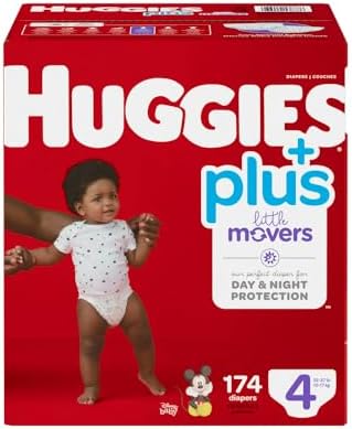 Huggies Plus Diapers, Size 4, 174 Count