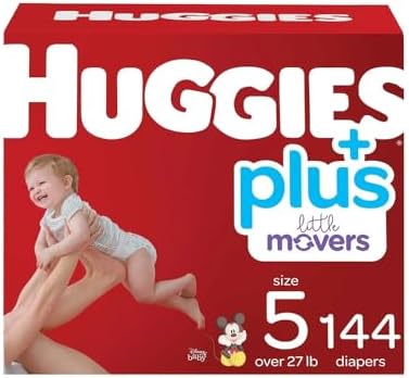 Huggies Plus Diapers, Size 5 (27+ Pounds), 144 Count