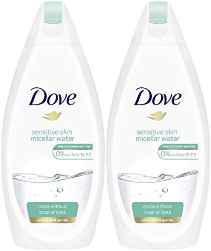 Dove Sensitive Skin Micellar Water Body Wash, 16.9 Ounce / 500 Ml (Pack of 2) International Version