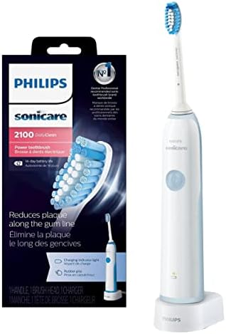 Philips Sonicare DailyClean 2100 rechargeable Electric Toothbrush (HX321117), Mid Blue, 1 Count