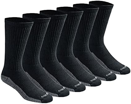 Dickies Men's Dri-Tech Original Moisture Control Crew Socks, Available in M-XXL (6, 12, 18 Pairs)
