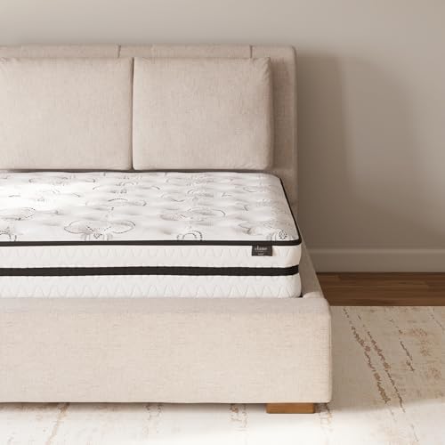 Signature Design by Ashley Queen Size Chime 10 Inch Medium Firm Hybrid Mattress with Cooling Gel Memory Foam for Pressure Relief, Fiberglass Free, Mattress In A Box