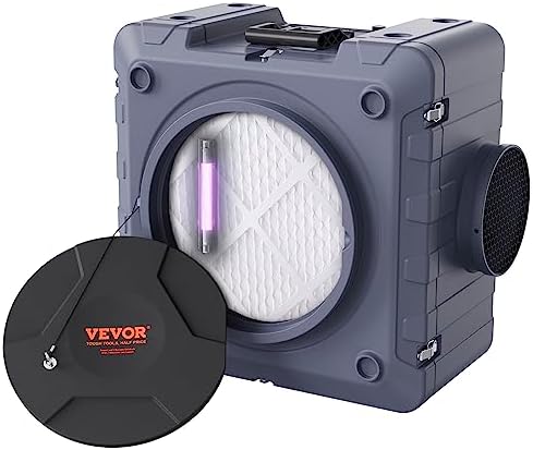 VEVOR Air Scrubber with 3-Stage Filtration, Stackable Negative Air Machine 800 CFM, Air Cleaner with MERV10, Carbon, H13 HEPA, for Home, Industrial and Commercial Use