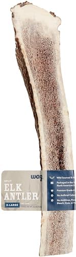 Amazon Brand – Wag Split Elk Antler, Naturally Shed, X-Large (Best for Dogs over 45 lbs)