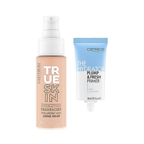 Catrice | True Skin Foundation 10 & The Hydrator Plump & Fresh Primer Bundle | Full Coverage Makeup | Vegan & Cruelty Free