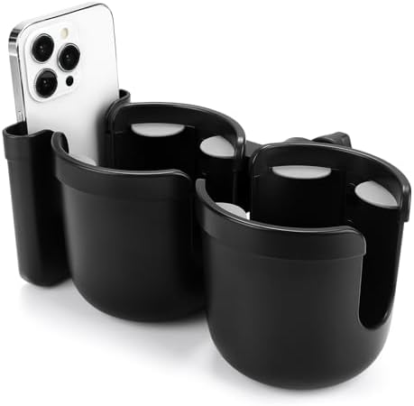 Accmor 2-in-1 Walker Cup Holder with Phone Holder, Wheelchair Cup Holder, Rollator Cup Holder, Cup Phone Holder for Walker, Wheelchair, Rollator, Mobility Scooter