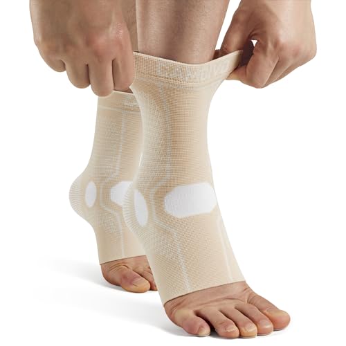 CAMBIVO 1 Pair Ankle Braces for Men and Women, Ankle Compression Socks for Foot Pain, Daily Wear, Fitness, Working, Achilles Tendonitis Relief Ankle Sleeve