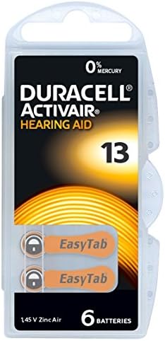 Duracell Hearing Aid Batteries Size 13 Pack of 60 batteries (10 pack of 6 each) 1.45V