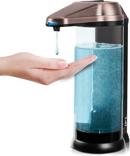 Secura 17oz Automatic Liquid Soap Dispenser, Touchless Battery Operated Hand Soap Dispenser with Adjustable Soap Dispensing Volume Control Dial, Personal Care Dispenser (Antique Copper)