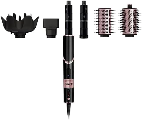 Shark FlexStyle Hair Dryer & Powerful Styling System with 6-Piece Hair Styling Tools, Paddle Brush, Curl-Defining Hair Diffuser, Auto-Wrap Curlers, Styling Concentrator, Oval Brush &, Black, HD440BK