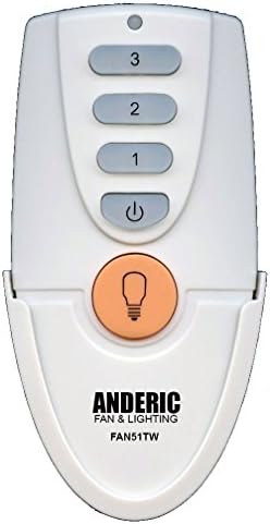 Anderic Replacement for FAN51T Remote with Wall Mount for Hampton Bay Ceiling Fans - (Model: FAN-51T, FCC ID: L3HFAN51T) - Size: Handheld, Preprogrammed, WhiteFAN51TW