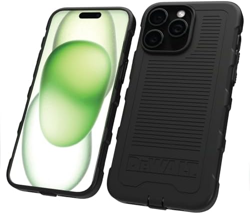 DEWALT Strong Magnetic for iPhone 15 Pro Max Case, Fits MagSafe, Drop Resistant, Impact Protective Back Cover, Mag Safe Compatible Shockproof Slim Fit for iPhone 15 ProMax Phone Case, Matte Black