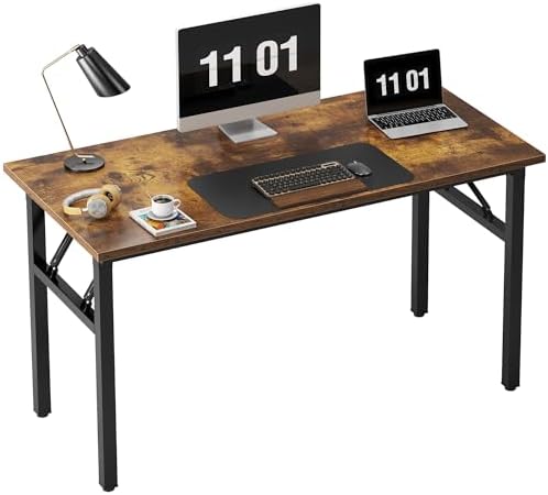 Need 47 inches Computer Desk Office Desk Folding Table with BIFMA Certification Computer Table Workstation, Rustic Brown AC5FB-120