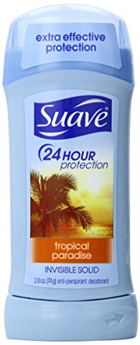 Suave Female Invisible Solid, 24 Hr Protection, Tropical Paradise, 2.6 Ounce (Pack of 6)