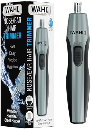 Wahl Clipper Battery Operated, Precision Ear and Nose Hair Trimmer for Men, Hygienic Nose Trimmer with Rinseable Blade for Easy Cleaning, Perfect for Travel – Model 3026462