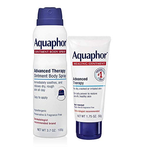 Aquaphor Advanced Therapy Healing Ointment Skin Protectant (1.75 Oz) + Advanced Therapy Ointment Body Spray (3.7 Oz), Body Moisturizer Skin Care Set