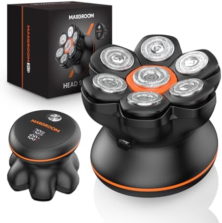 7D Head Shavers for Bald Men – Waterproof Electric Razor with Flexible Blades, Close Shave, Cordless Rechargeable & Long Battery Life, LED Display, Wet/Dry Use, Ideal Gift for Dad Husband