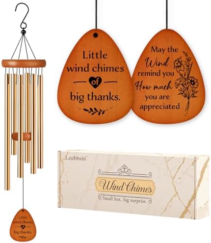 Thank You Gifts for Women Men, Thank You Wind Chimes, for Coworkers, Teacher, Employee, Pastor, Friends, Nurse, Boss, Gratitude Gifts Ideas for Thanksgiving, Graduation